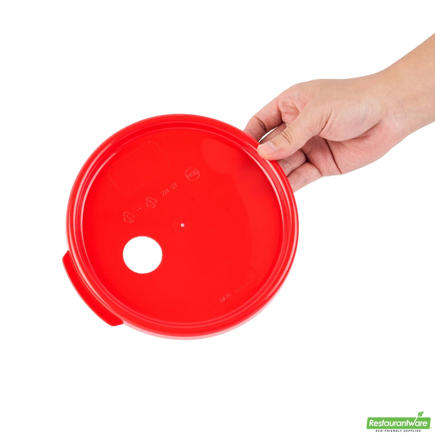 Wholesale Restaurantware Met Lux Round Red Plastic Lid - Fits 4 Qt Food Storage Container - 1 Count Box- Bulk