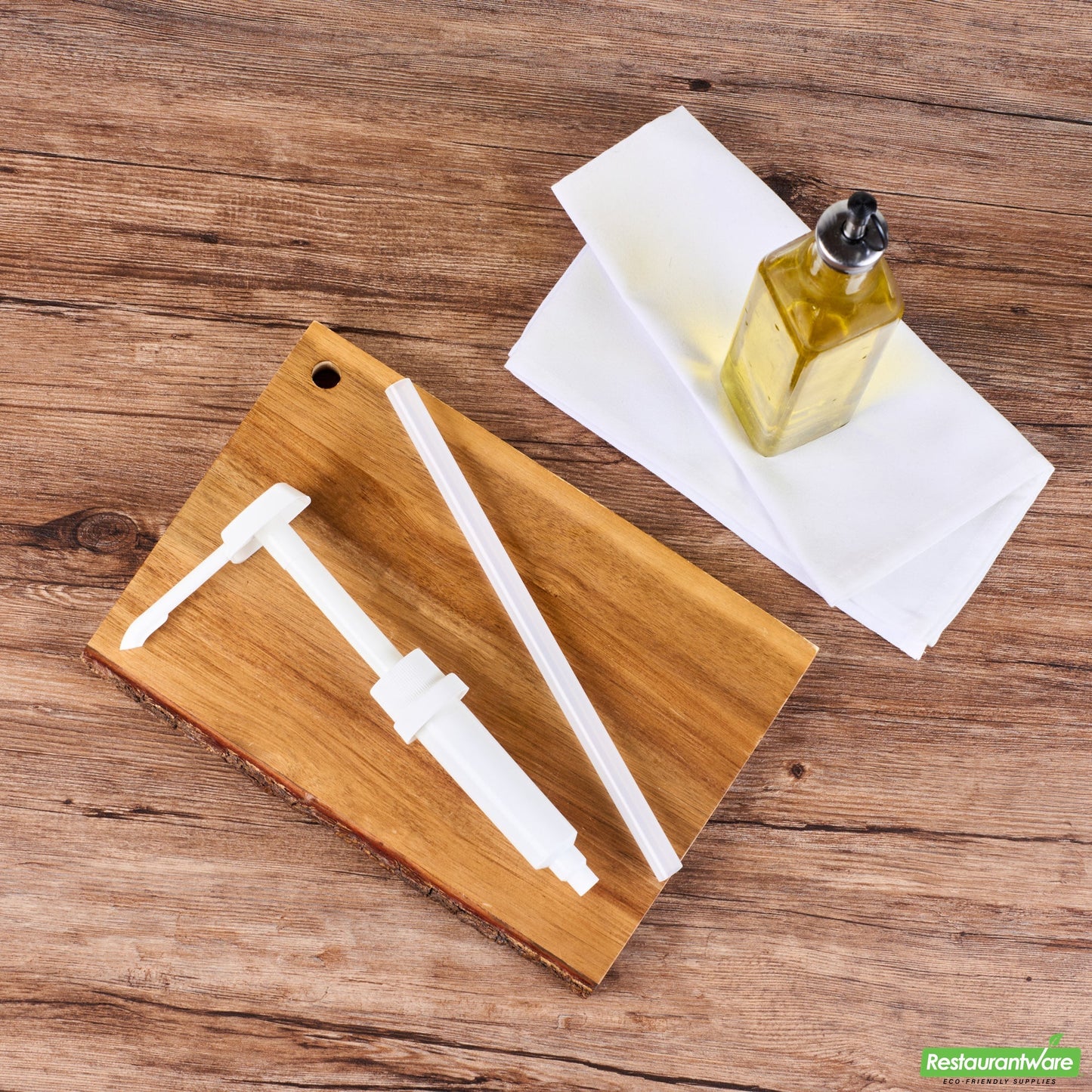 Wholesale Restaurantware Met Lux 1 Oz White Plastic Condiment Pump - with 11" Trimmable Dip Tube - 1 Count Box- Bulk