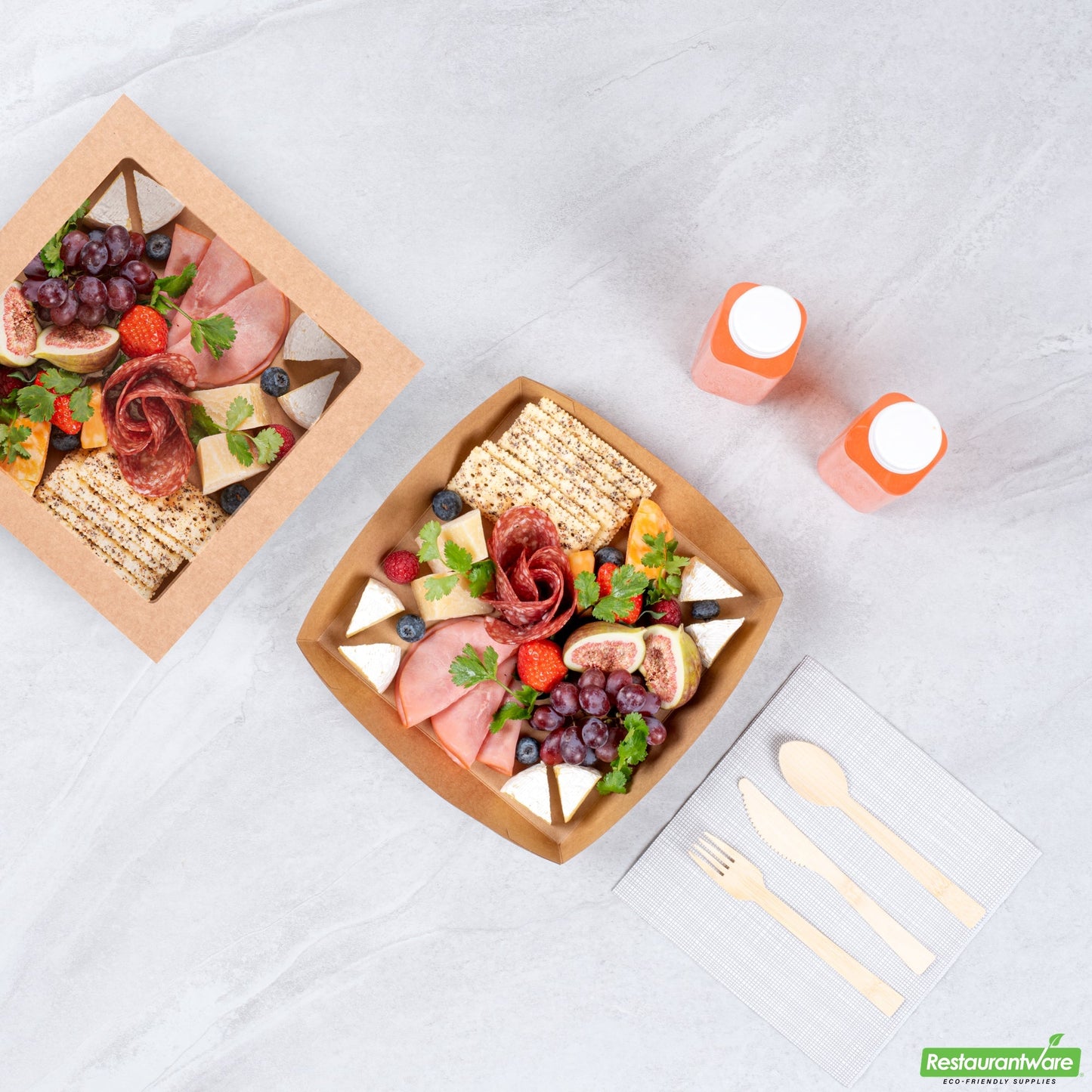 Wholesale Restaurantware Cater Tek Kraft Paper Insert - Fits Square Catering Box - 8" X 8'' X 1 1/2'' - 100 Count Box- Bulk