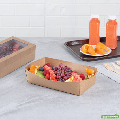Wholesale Restaurantware Cater Tek Kraft Paper Insert - Fits Rectangle Catering Box - 9 1/4'' X 5'' X 2 1/4'' - 10 Count Box- Bulk