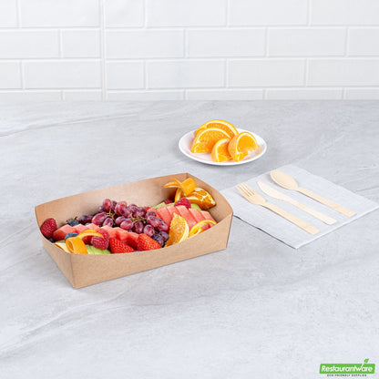 Wholesale Restaurantware Cater Tek Kraft Paper Insert - Fits Rectangle Catering Box - 9 1/4'' X 5'' X 2 1/4'' - 10 Count Box- Bulk