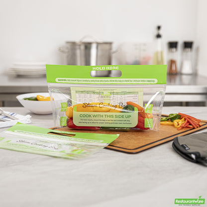 Wholesale Restaurantware Fresh Hero Green Plastic Steam Bag - Microwave-Safe, Bpa-Free - 12 3/4" X 7 1/2" - 500 Count Box- Bulk