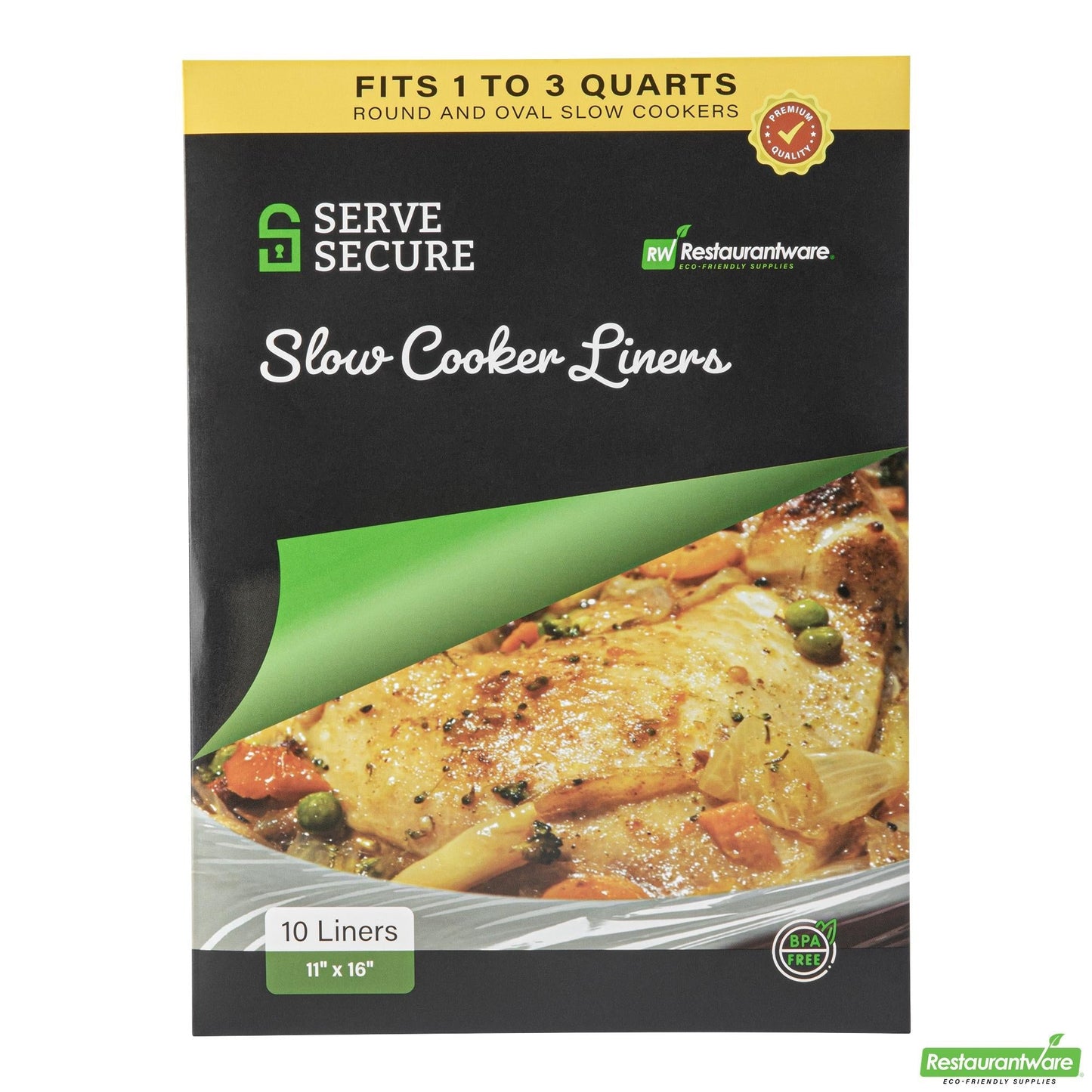 Wholesale Restaurantware Serve Secure Clear Plastic Liner - Fits 1 to 3 Qt Slow Cooker, Bpa-Free - 11" X 16" - 10 Count Box- Bulk