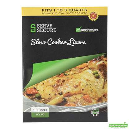 Wholesale Restaurantware Serve Secure Clear Plastic Liner - Fits 1 to 3 Qt Slow Cooker, Bpa-Free - 11" X 16" - 10 Count Box- Bulk
