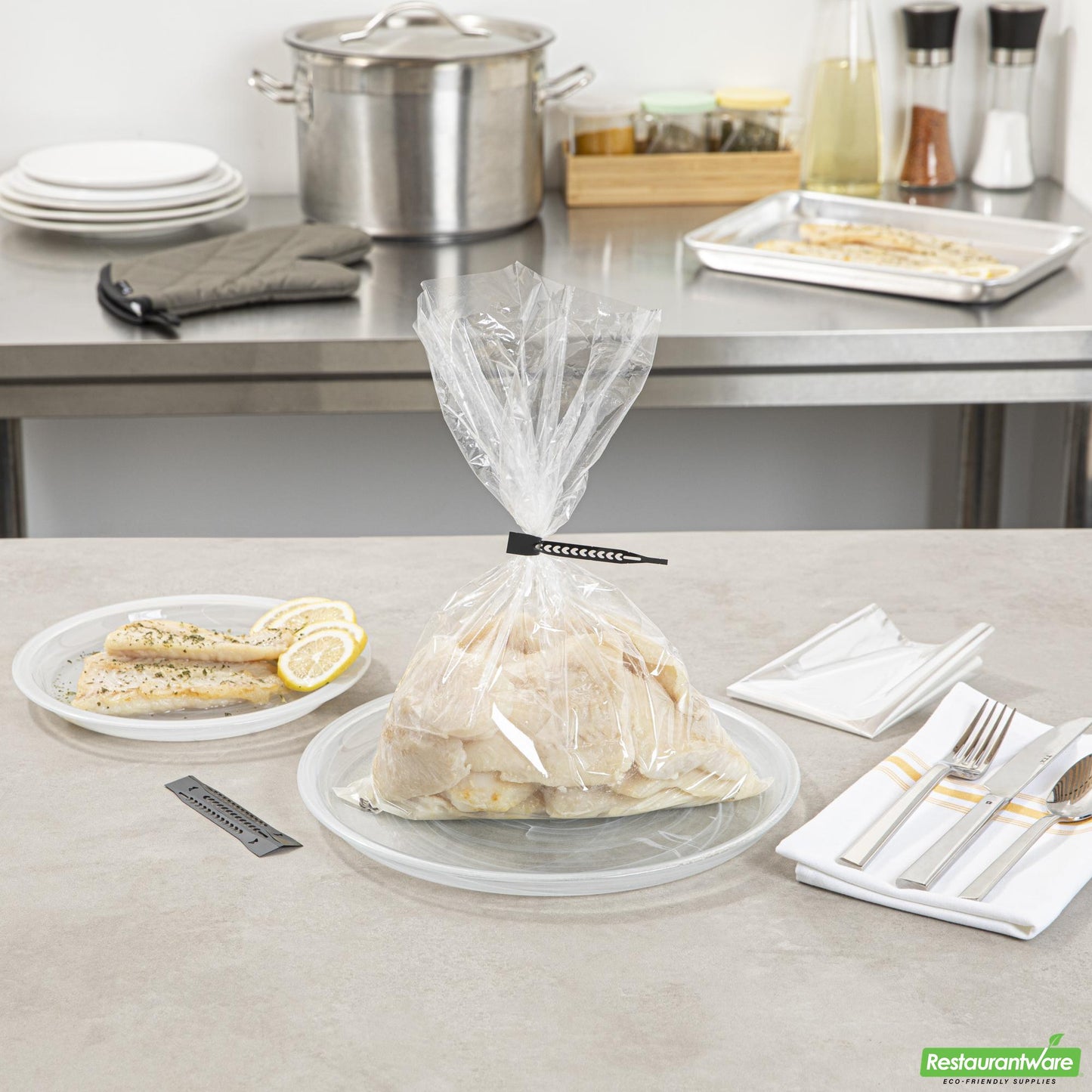 Wholesale Restaurantware Fresh Hero Clear Plastic Oven Bag - with Ties, Bpa-Free - 10" X 15" - 5 Count Box- Bulk