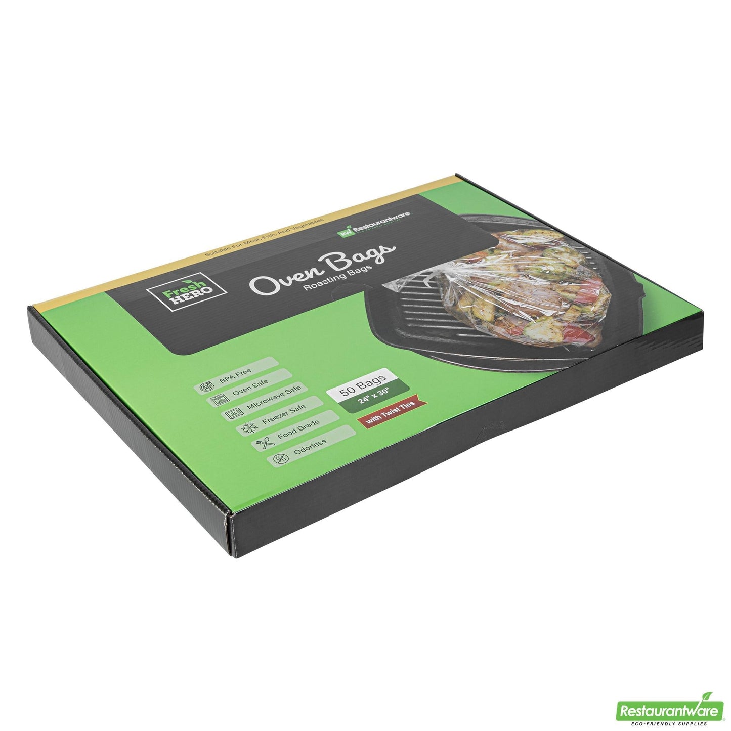 Wholesale Restaurantware Fresh Hero Clear Nylon Oven Bag - with Ties, Bpa-Free - 24" X 30" - 50 Count Box- Bulk