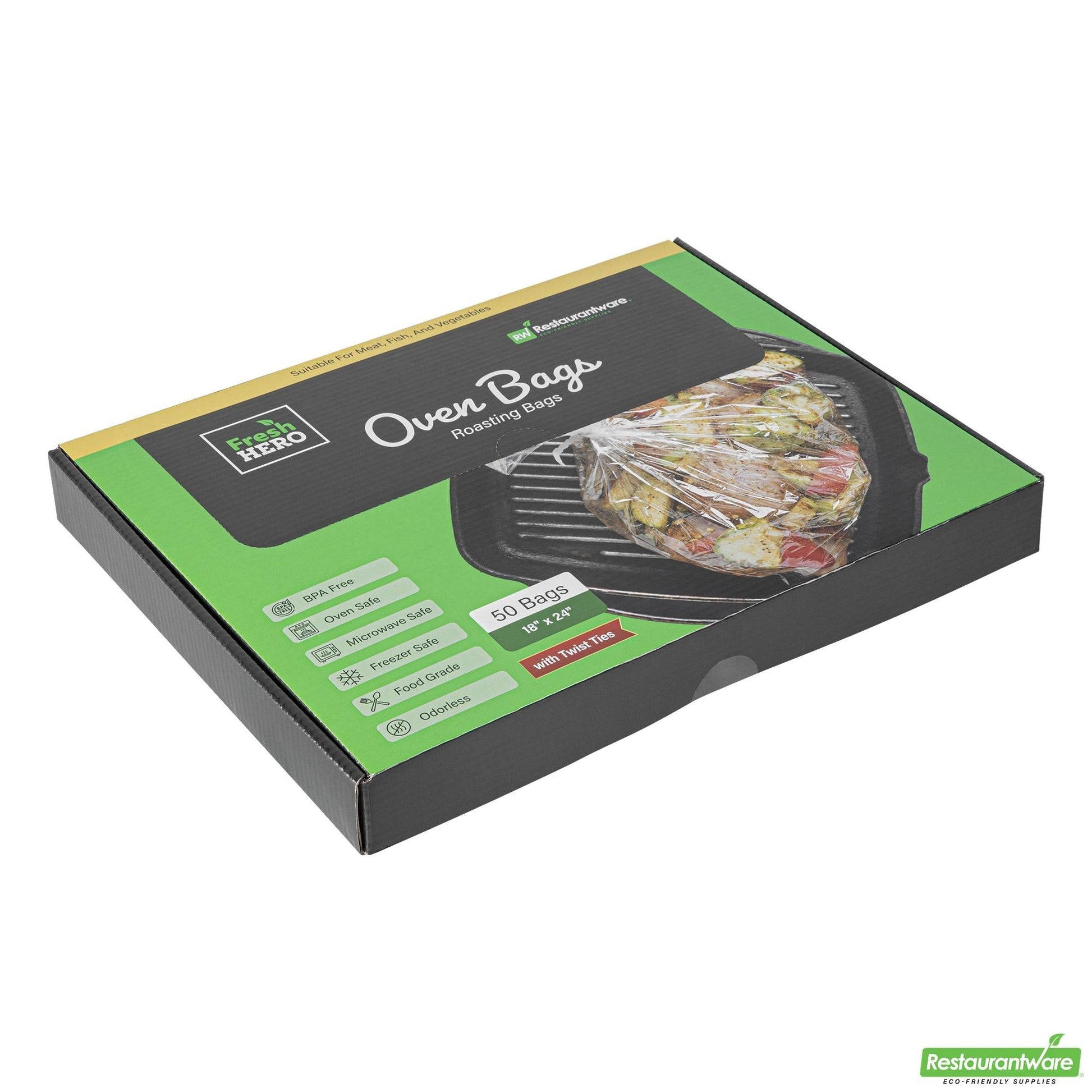Wholesale Restaurantware Fresh Hero Clear Nylon Oven Bag - with Ties, Bpa-Free - 18" X 24" - 50 Count Box- Bulk