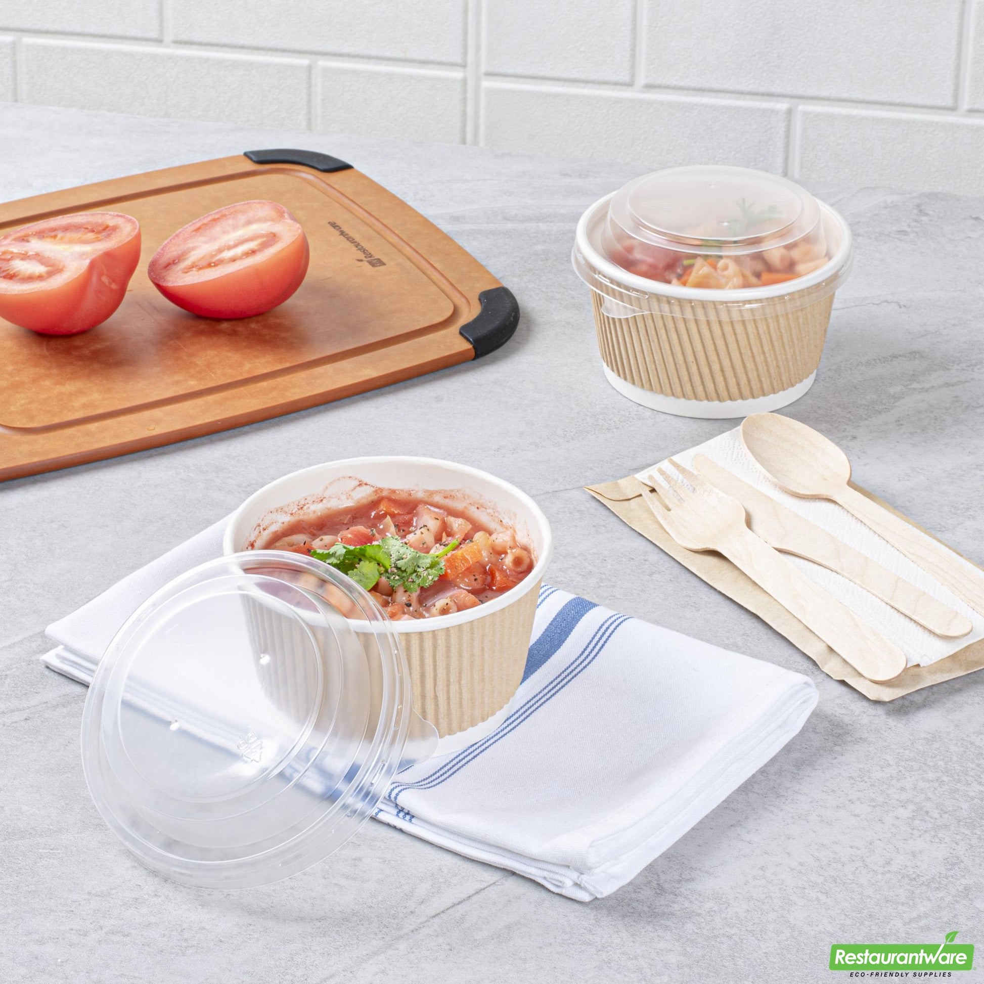 Wholesale Restaurantware Bio Tek Round Clear Plastic Soup Container Lid - Fits 12 / 18 Oz - 200 Count Box- Bulk