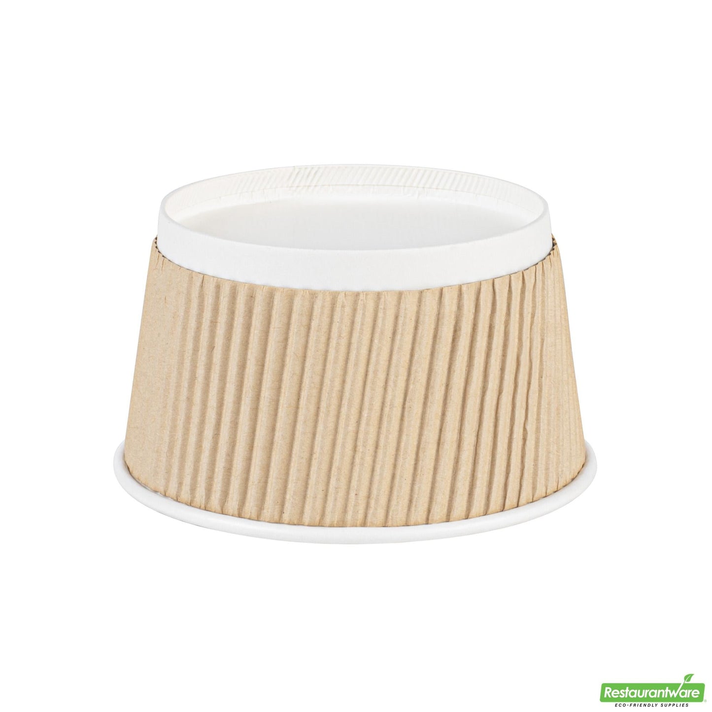 Wholesale Restaurantware Bio Tek 12 Oz Round Kraft PE Lined Paper Soup Container - Ripple Wall - 3 1/2 X 3 1/2 X 2 1/4 - 200 Count Box- Bulk