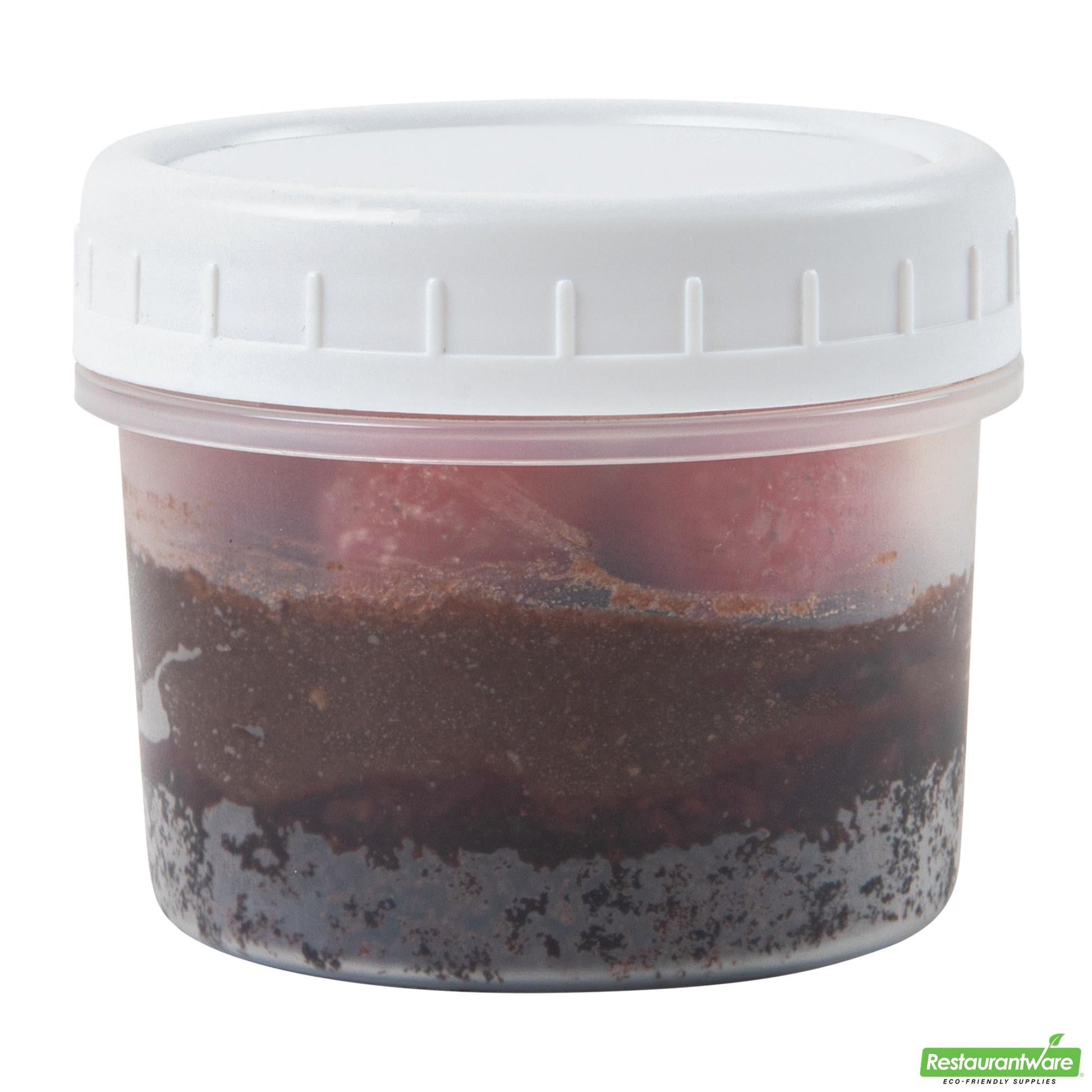 Wholesale Restaurantware Mini Serve 7 Oz Round Clear Plastic Dessert Cup - with Lid - 2 3/4'' X 2 3/4'' X 2 1/2'' - 25 Count Box- Bulk