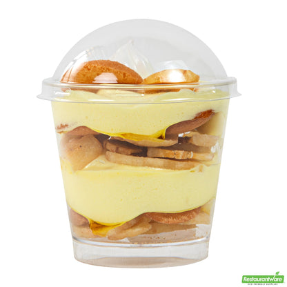 Wholesale Restaurantware Mini Serve Round Clear Plastic Dome Lid - Fits 6 Oz Dessert Cup - 25 Count Box- Bulk