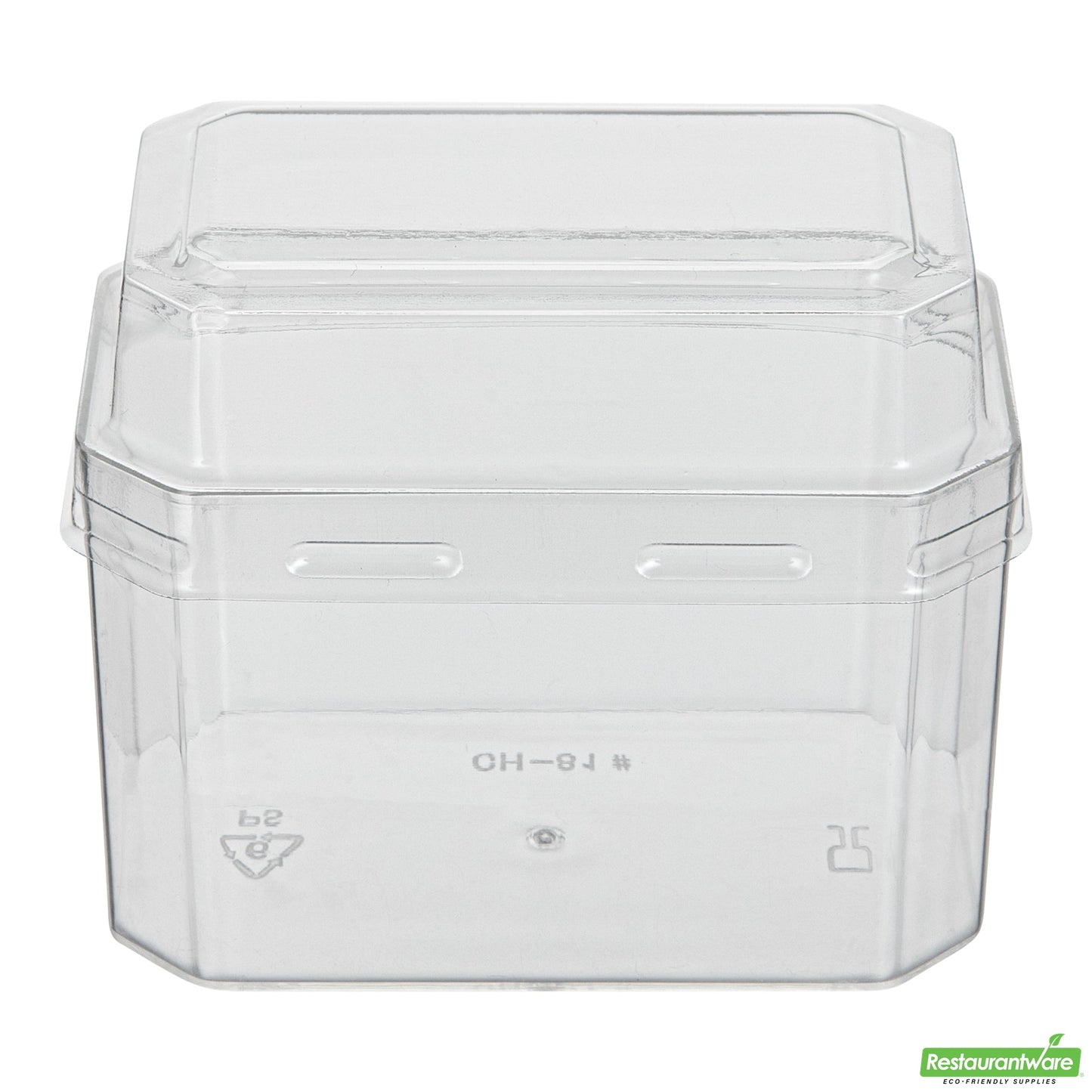 Wholesale Restaurantware Mini Serve 3 Oz Rectangle Clear Plastic Dessert Cup - with Lid - 3 1/4'' X 2'' X 2'' - 100 Count Box- Bulk