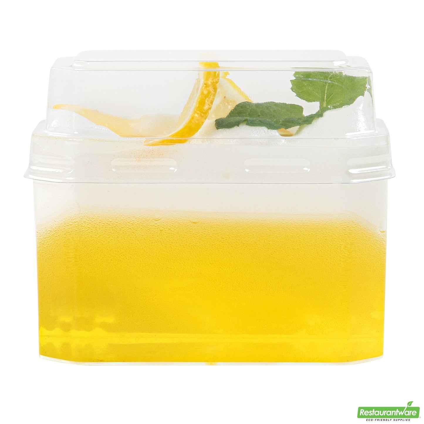 Wholesale Restaurantware Mini Serve 3 Oz Rectangle Clear Plastic Dessert Cup - with Lid - 3 1/4'' X 2'' X 2'' - 100 Count Box- Bulk
