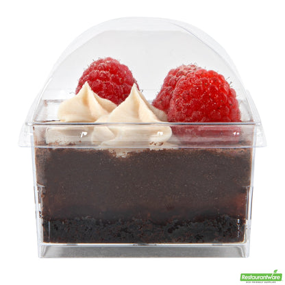 Wholesale Restaurantware Mini Serve Square Clear Plastic Dome Lid - Fits 5 Oz Dessert Cup - 100 Count Box- Bulk