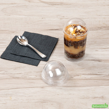 Wholesale Restaurantware Mini Serve Round Clear Plastic Dome Lid - Fits 5 Oz Dessert Cup - 25 Count Box- Bulk