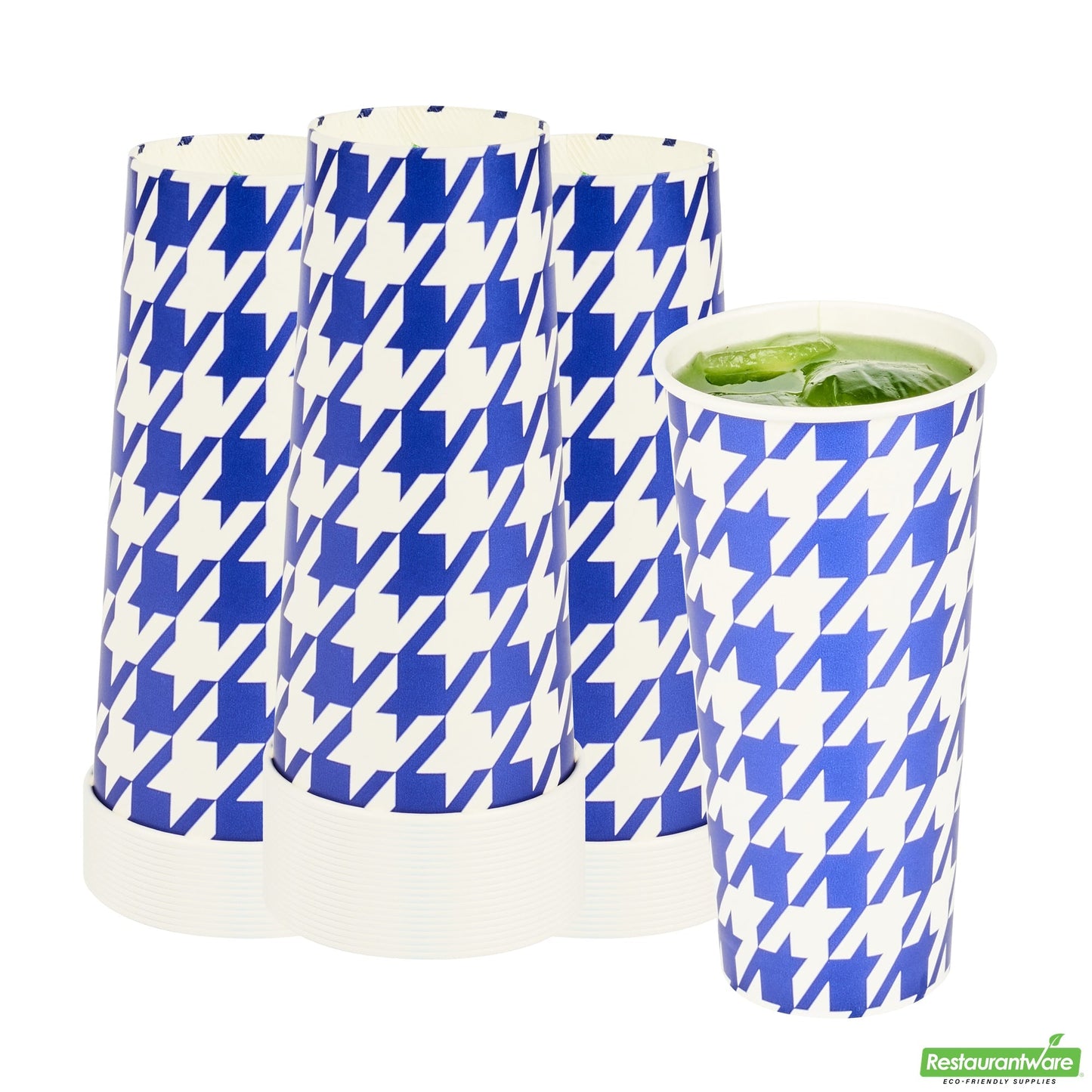 Wholesale Restaurantware RW Base 24 Oz Round White Paper Cold Cup - 3 1/2 X 3 1/2 X 7 - 25 Count Box- Bulk