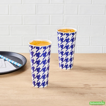 Wholesale Restaurantware RW Base 22 Oz Round White Paper Cold Cup - 3 1/2 X 3 1/2 X 6 3/4 - 500 Count Box- Bulk