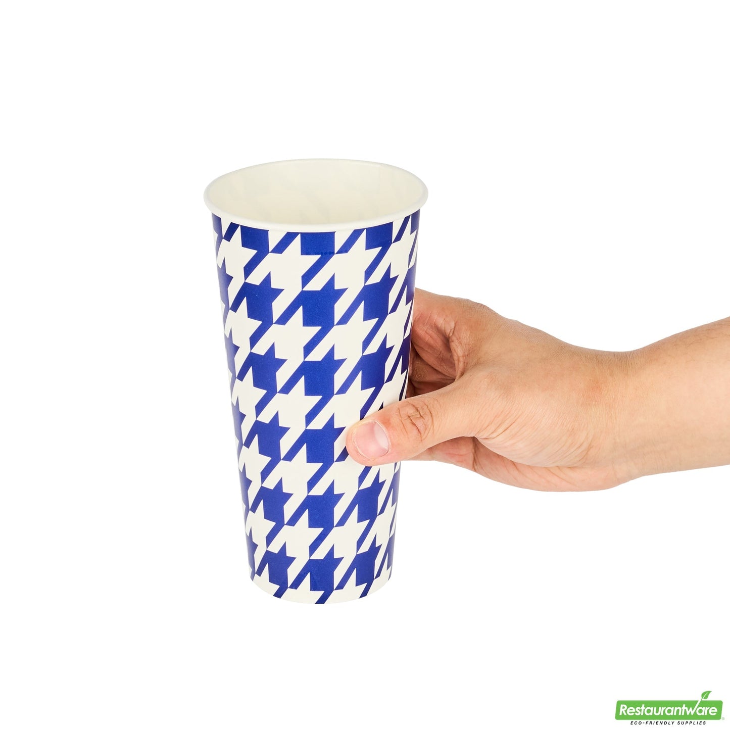 Wholesale Restaurantware RW Base 22 Oz Round White Paper Cold Cup - 3 1/2 X 3 1/2 X 6 3/4 - 25 Count Box- Bulk