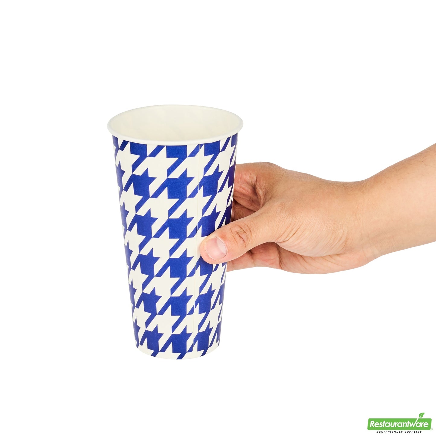 Wholesale Restaurantware RW Base 20 Oz Round White Paper Cold Cup - 3 1/2 X 3 1/2 X 6 1/4 - 25 Count Box- Bulk
