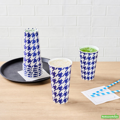Wholesale Restaurantware RW Base 20 Oz Round White Paper Cold Cup - 3 1/2 X 3 1/2 X 6 1/4 - 25 Count Box- Bulk