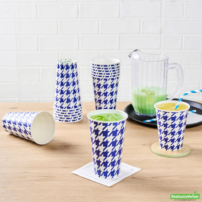 Wholesale Restaurantware RW Base 16 Oz Round White Paper Cold Cup - 3 1/2 X 3 1/2 X 5 1/2 - 25 Count Box- Bulk