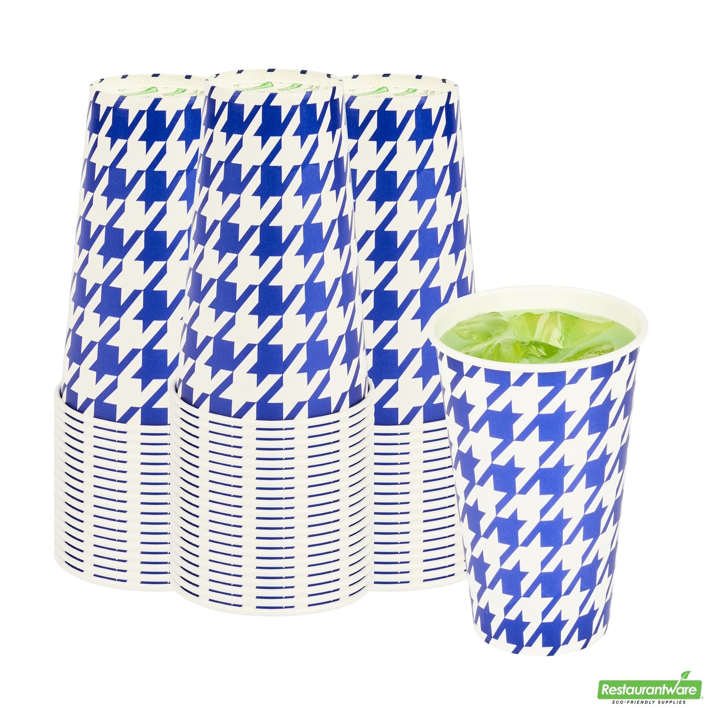 Wholesale Restaurantware RW Base 16 Oz Round White Paper Cold Cup - 3 1/2 X 3 1/2 X 5 1/2 - 25 Count Box- Bulk