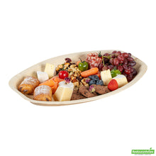 Wholesale Restaurantware Indo Oval Natural Palm Leaf Tray - 15 X 10 X 1 - 100 Count Box- Bulk