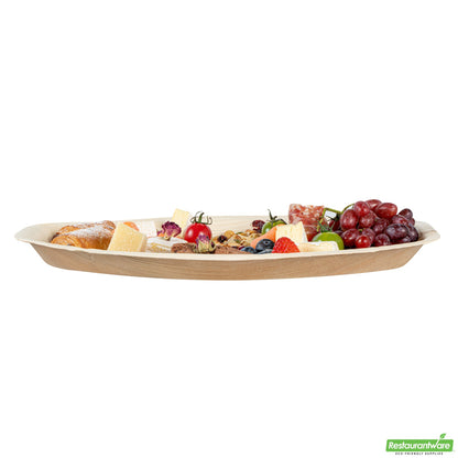 Wholesale Restaurantware Indo Oval Natural Palm Leaf Tray - 15 X 10 X 1 - 100 Count Box- Bulk