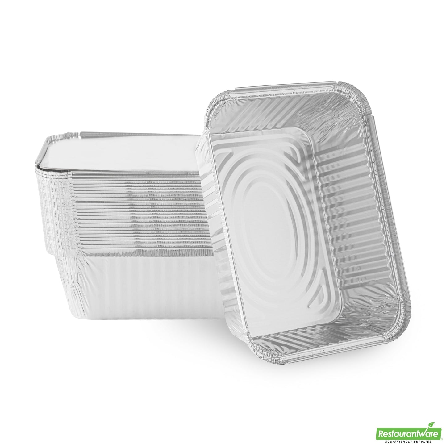 Wholesale Restaurantware Foil Lux 5 Lb Oblong Aluminum Container - 10" X 7" X 2 3/4" - 100 Count Box- Bulk