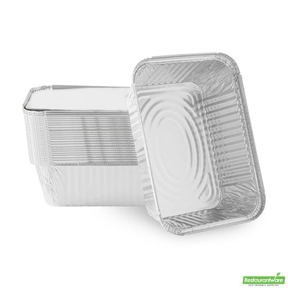 Wholesale Restaurantware Foil Lux 5 Lb Oblong Aluminum Container - 10" X 7" X 2 3/4" - 100 Count Box- Bulk