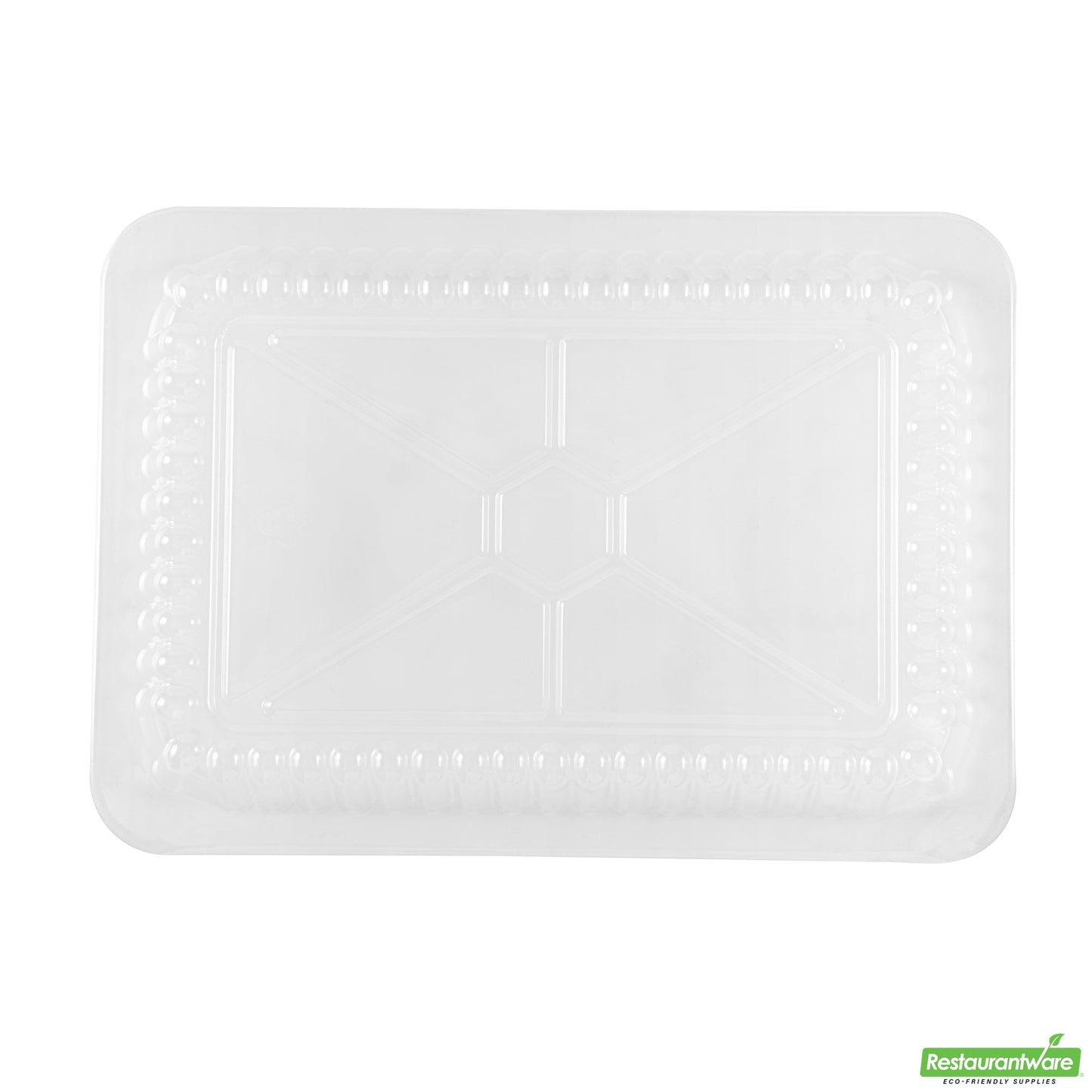 Wholesale Restaurantware Foil Lux Oblong Clear Plastic Lid - Fits 2 1/4 Lb Container - 100 Count Box- Bulk
