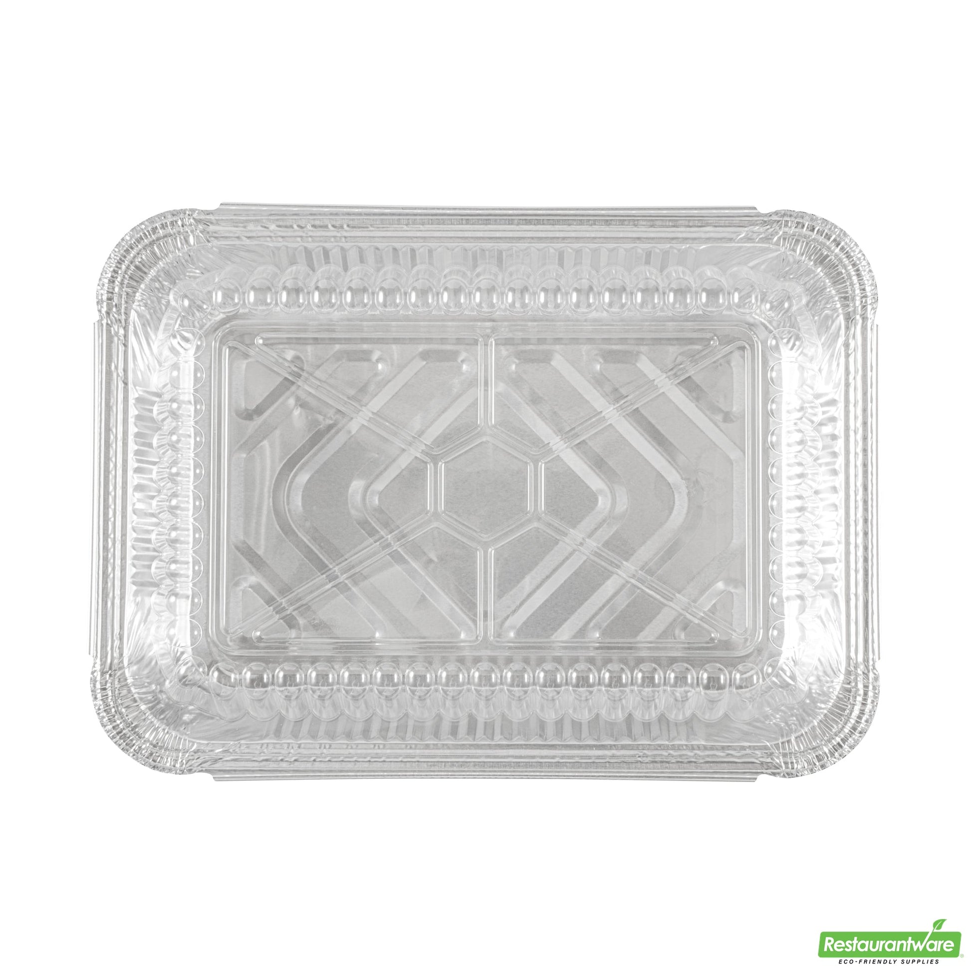Wholesale Restaurantware Foil Lux Oblong Clear Plastic Lid - Fits 2 1/4 Lb Container - 100 Count Box- Bulk