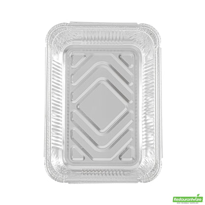 Wholesale Restaurantware Foil Lux 2 1/4 Lb Oblong Aluminum Container - 8 1/2" X 6 1/4" X 1 3/4" - 100 Count Box- Bulk