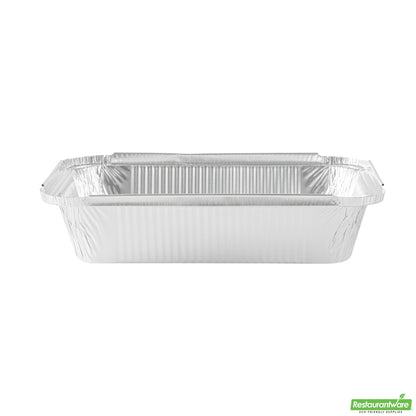 Wholesale Restaurantware Foil Lux 2 1/4 Lb Oblong Aluminum Container - 8 1/2" X 6 1/4" X 1 3/4" - 100 Count Box- Bulk