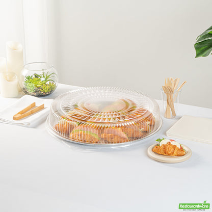 Wholesale Restaurantware Foil Lux Round Clear Plastic Dome Lid - Fits 18" Catering Tray - 20 Count Box- Bulk