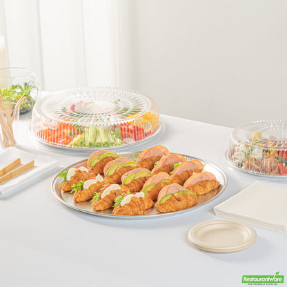 Wholesale Restaurantware Foil Lux Round Aluminum Catering Tray - 18 - 10 Count Box- Bulk