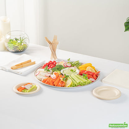 Wholesale Restaurantware Foil Lux Round Aluminum Catering Tray - 16 - 10 Count Box- Bulk