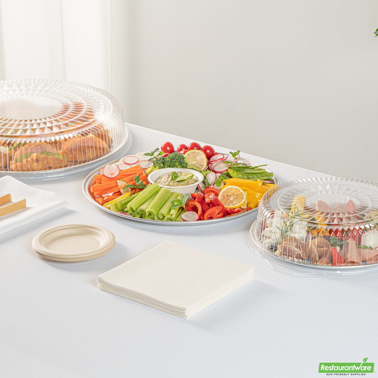 Wholesale Restaurantware Foil Lux Round Aluminum Catering Tray - 16 - 10 Count Box- Bulk