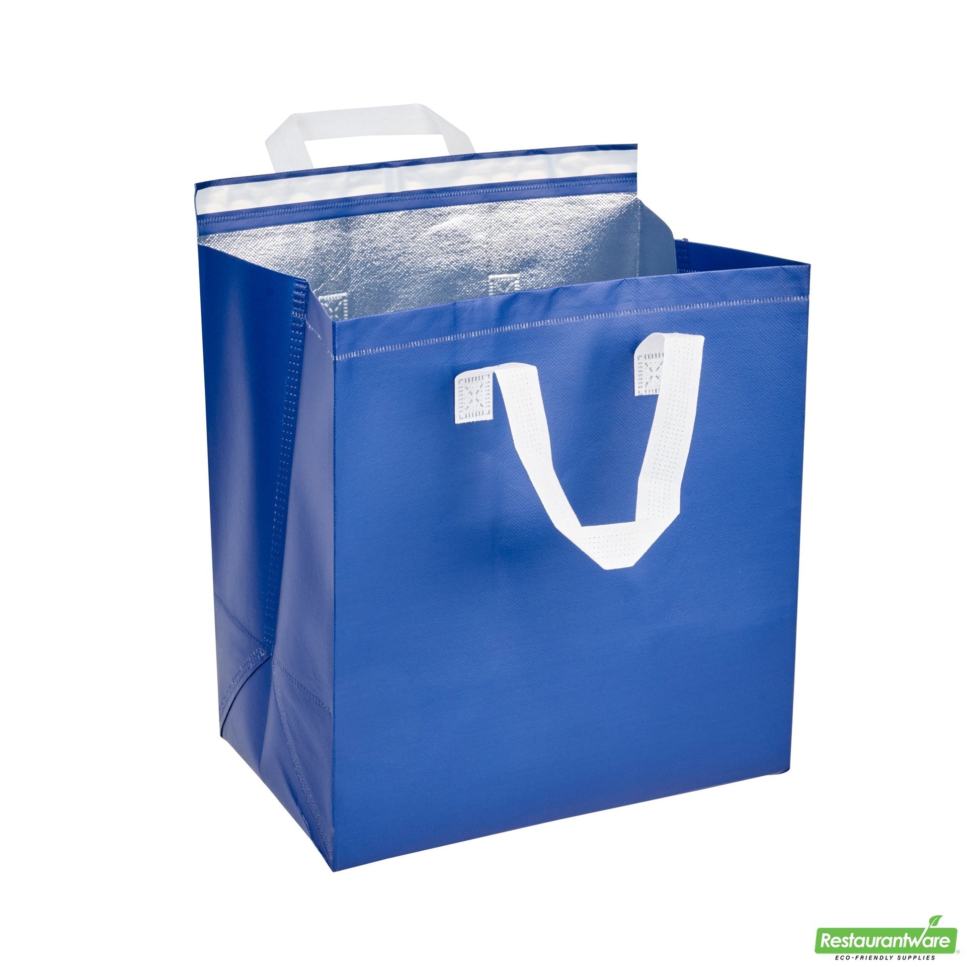 Wholesale Restaurantware Bag Tek Blue Insulated Take Out Bag - Tamper-Evident - 11 3/4 X 7 3/4 X 12 1/2 - 100 Count Box- Bulk