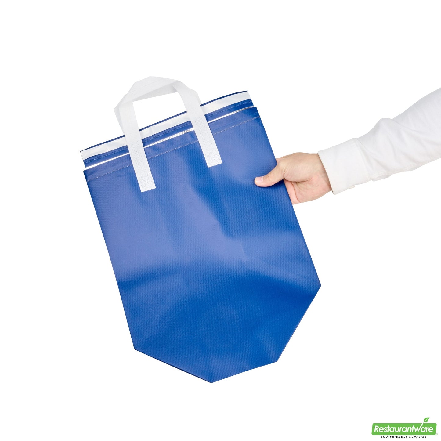 Wholesale Restaurantware Bag Tek Blue Insulated Take Out Bag - Tamper-Evident - 11 3/4 X 7 3/4 X 12 1/2 - 100 Count Box- Bulk