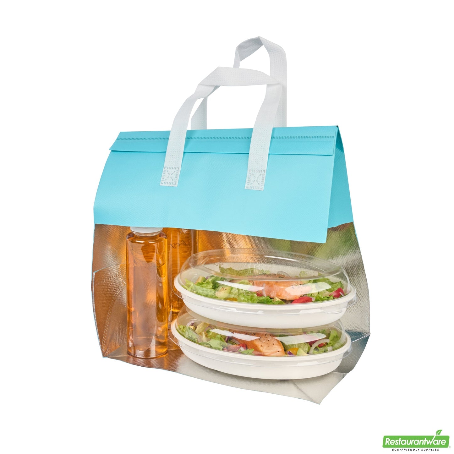Wholesale Restaurantware Bag Tek Teal Insulated Take Out Bag - Tamper-Evident - 11 3/4 X 7 3/4 X 12 1/2 - 25 Count Box- Bulk