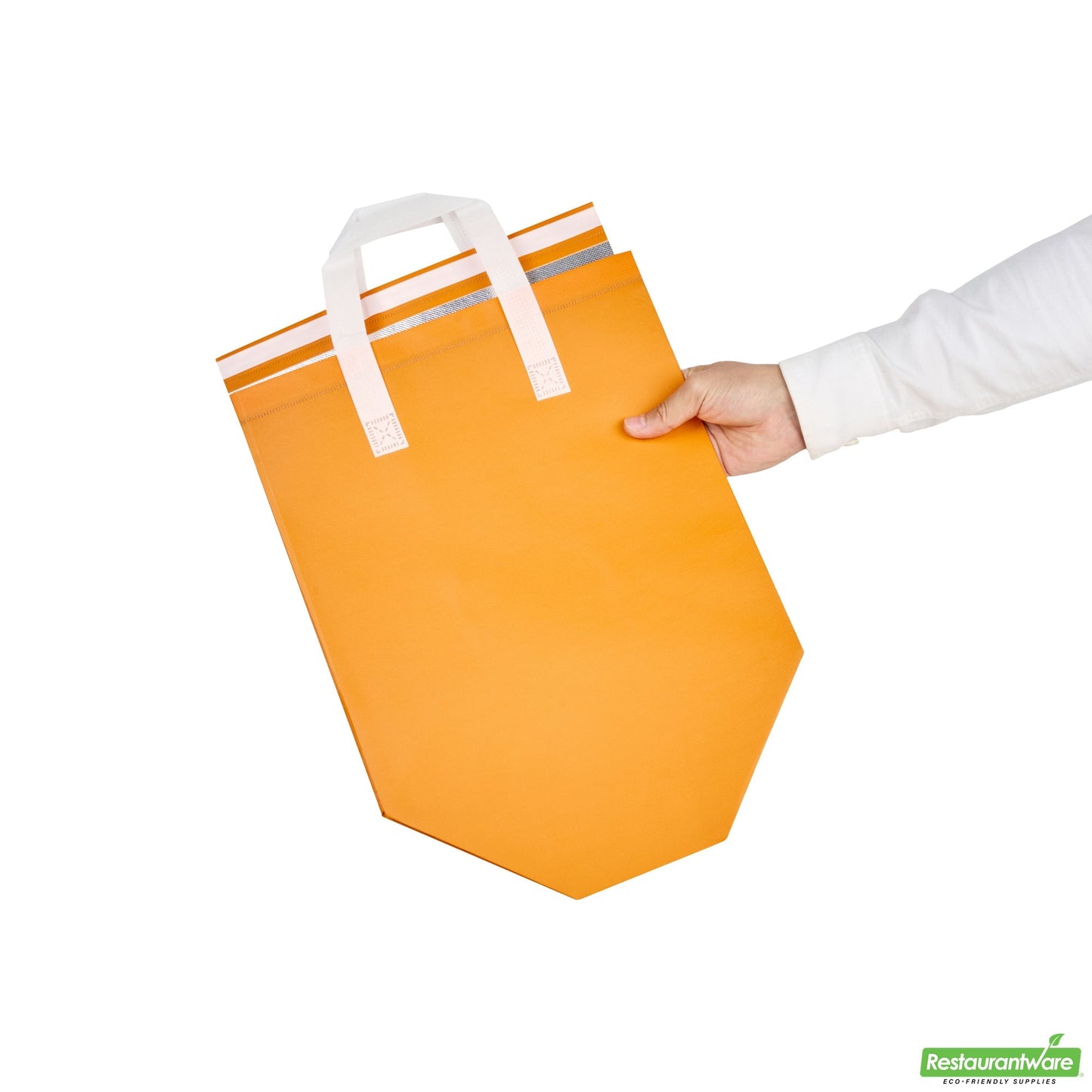 Wholesale Restaurantware Bag Tek Orange Insulated Take Out Bag - Tamper-Evident - 11 3/4 X 7 3/4 X 12 1/2 - 100 Count Box- Bulk
