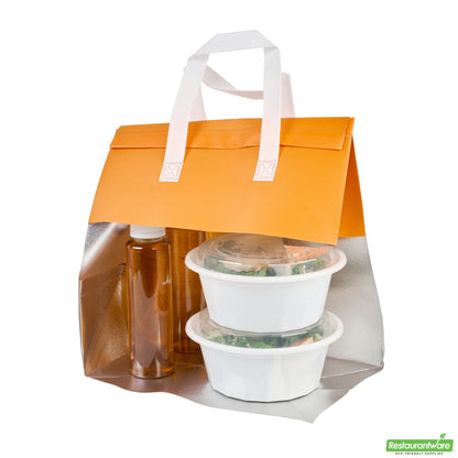 Wholesale Restaurantware Bag Tek Orange Insulated Take Out Bag - Tamper-Evident - 11 3/4 X 7 3/4 X 12 1/2 - 100 Count Box- Bulk