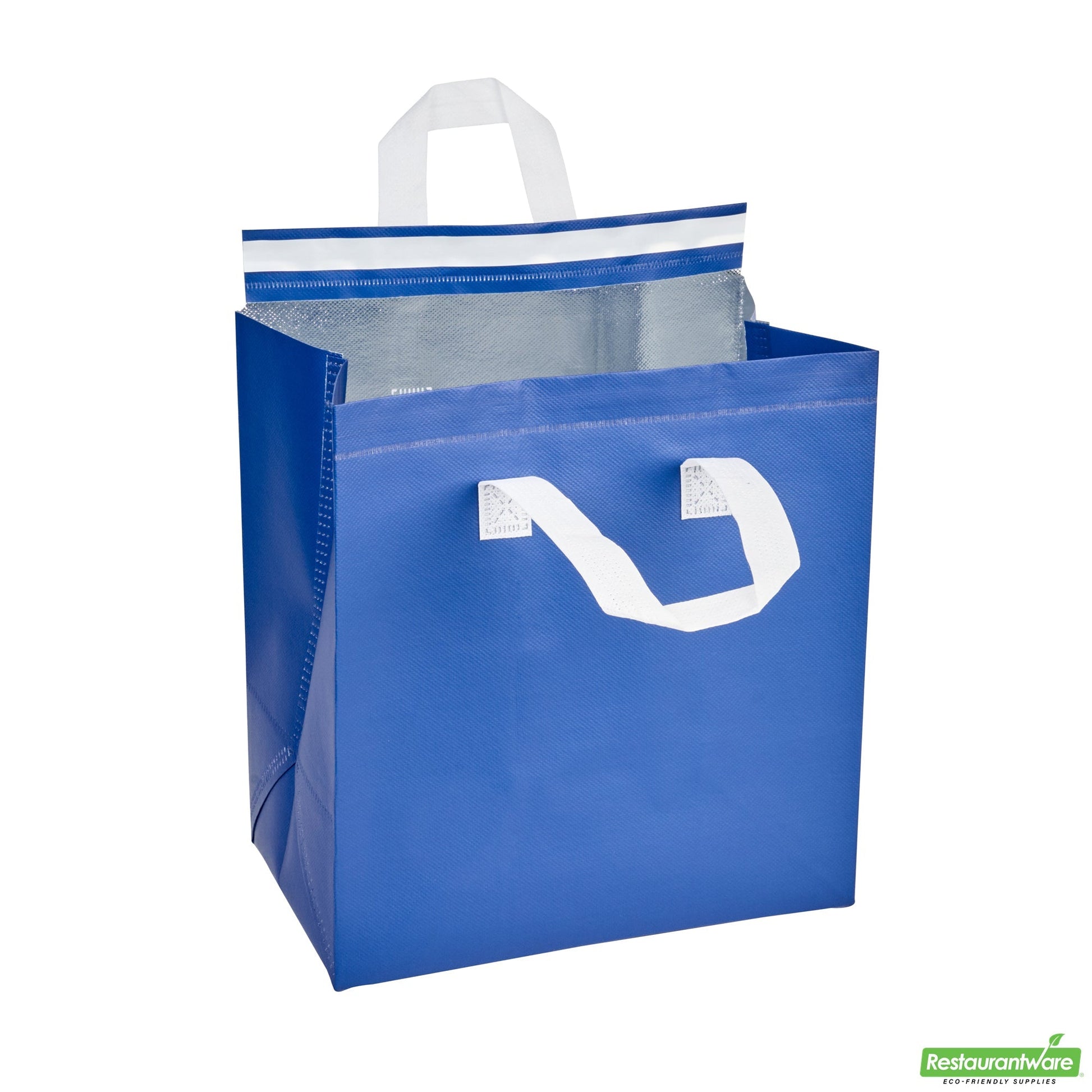 Wholesale Restaurantware Bag Tek Blue Insulated Take Out Bag - Tamper-Evident - 10 1/4 X 6 3/4 X 11 - 100 Count Box- Bulk