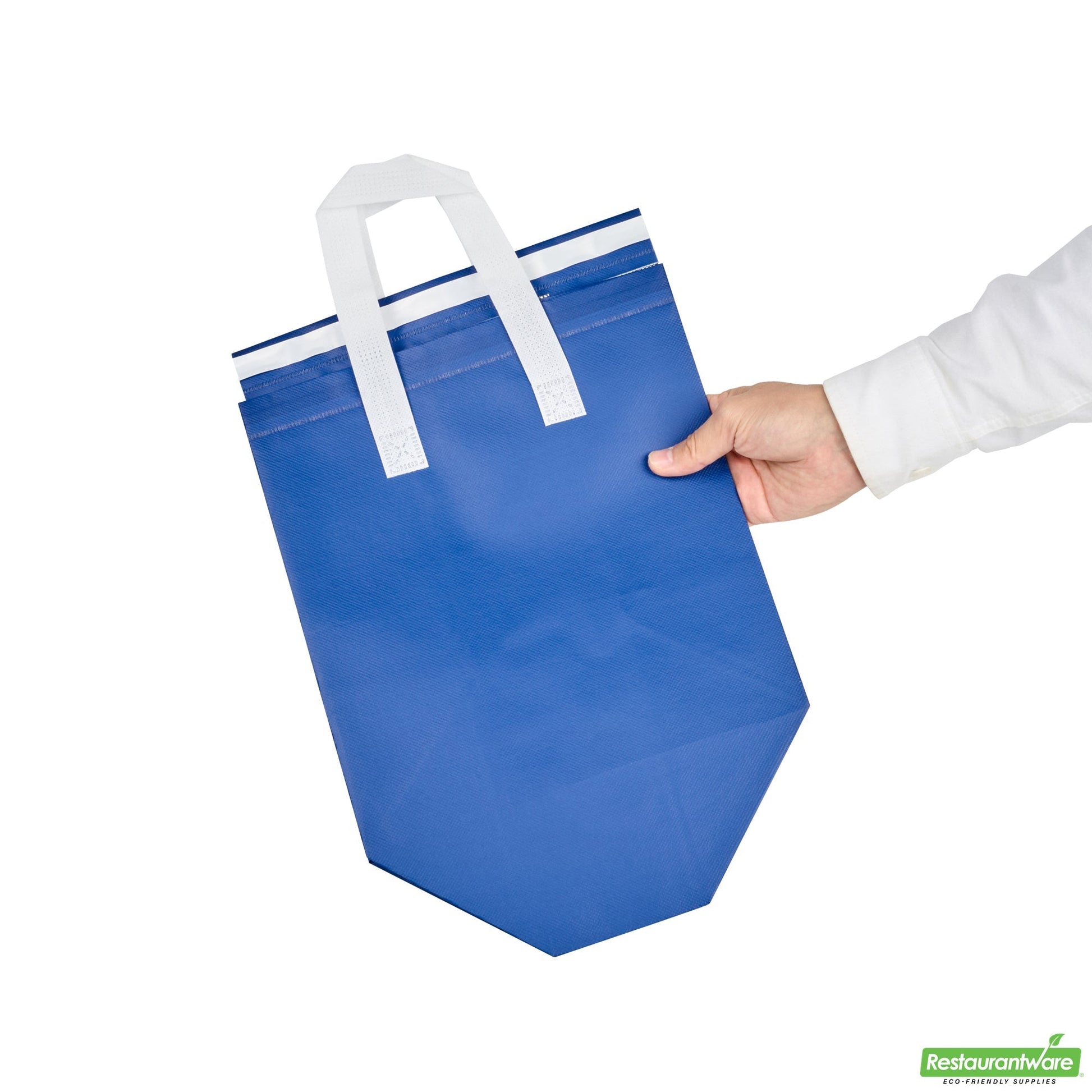 Wholesale Restaurantware Bag Tek Blue Insulated Take Out Bag - Tamper-Evident - 10 1/4 X 6 3/4 X 11 - 100 Count Box- Bulk