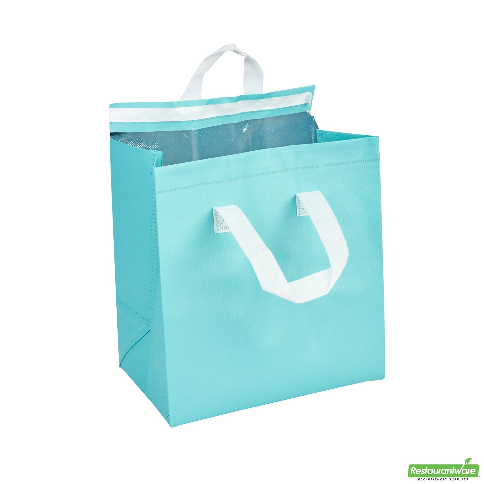 Wholesale Restaurantware Bag Tek Teal Insulated Take Out Bag - Tamper-Evident - 10 1/4 X 6 3/4 X 11 - 25 Count Box- Bulk