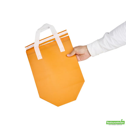 Wholesale Restaurantware Bag Tek Orange Insulated Take Out Bag - Tamper-Evident - 9 1/2 X 6 X 10 1/4 - 100 Count Box- Bulk