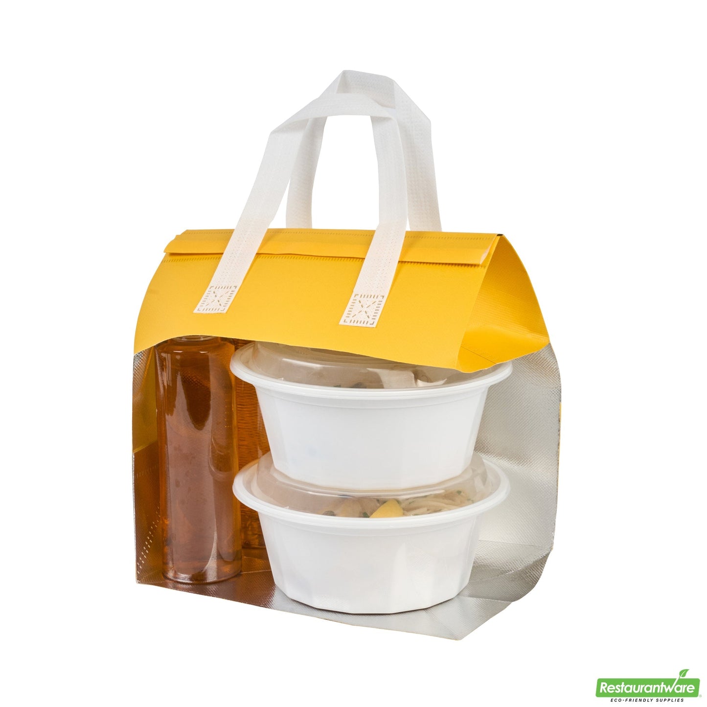 Wholesale Restaurantware Bag Tek Yellow Insulated Take Out Bag - Tamper-Evident - 9 1/2 X 6 X 10 1/4 - 100 Count Box- Bulk