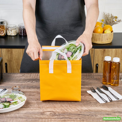 Wholesale Restaurantware Bag Tek Orange Insulated Take Out Bag - Tamper-Evident - 9 1/2 X 6 X 10 1/4 - 25 Count Box- Bulk