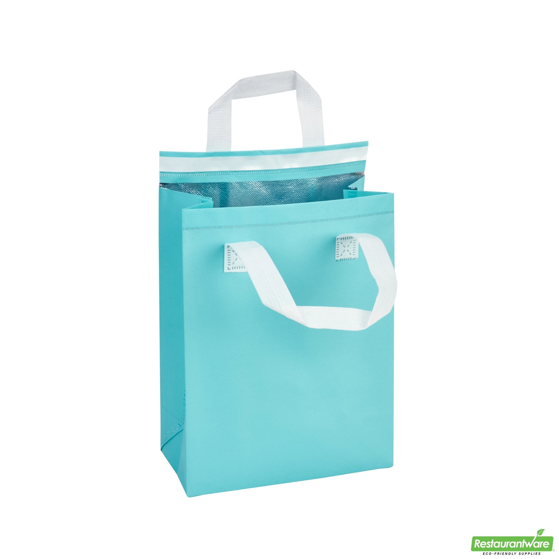 Wholesale Restaurantware Bag Tek Teal Insulated Take Out Bag - Tamper-Evident - 8 1/4 X 4 1/4 X 10 3/4 - 100 Count Box- Bulk